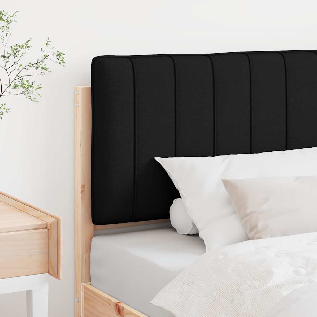 Polstret sengegavl Brun og sort 75 cm Massiv fyrretræ