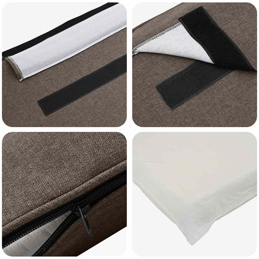 Polstret sengegavl Brun og Taupe 75 cm Massiv fyrretræ