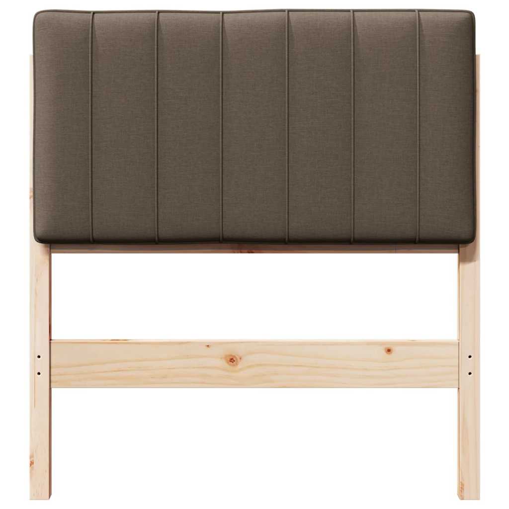 Polstret sengegavl Brun og Taupe 75 cm Massiv fyrretræ