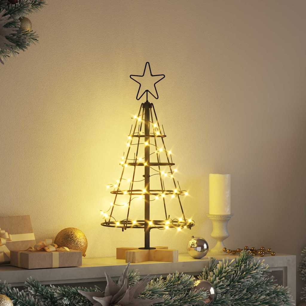 Juletræ med Kegle med stativ Sort 60 cm Stål