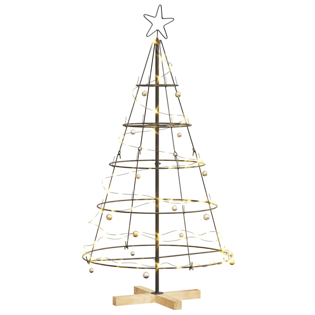 Juletræ med Kegle med stativ Sort 126 cm Stål
