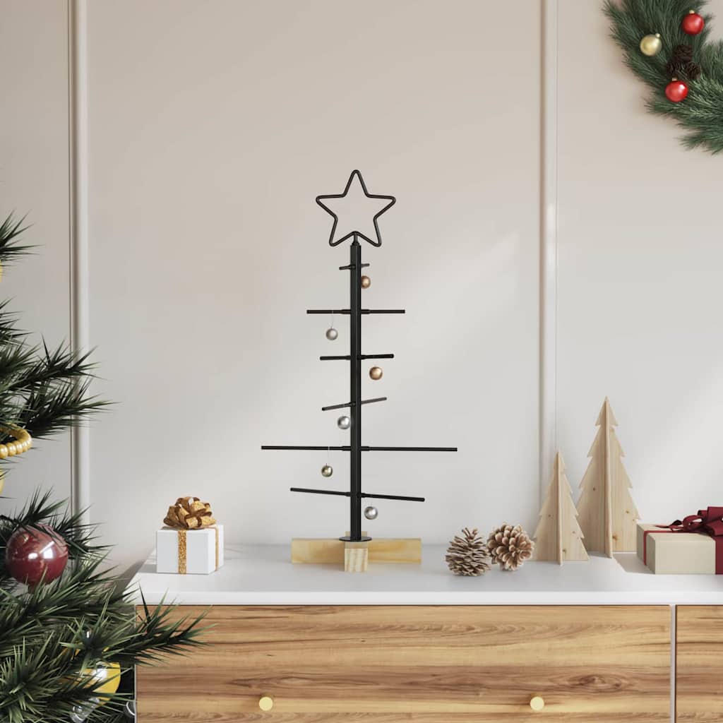 Metal juletræ Sort 59,5 cm Pulverlakeret Stål