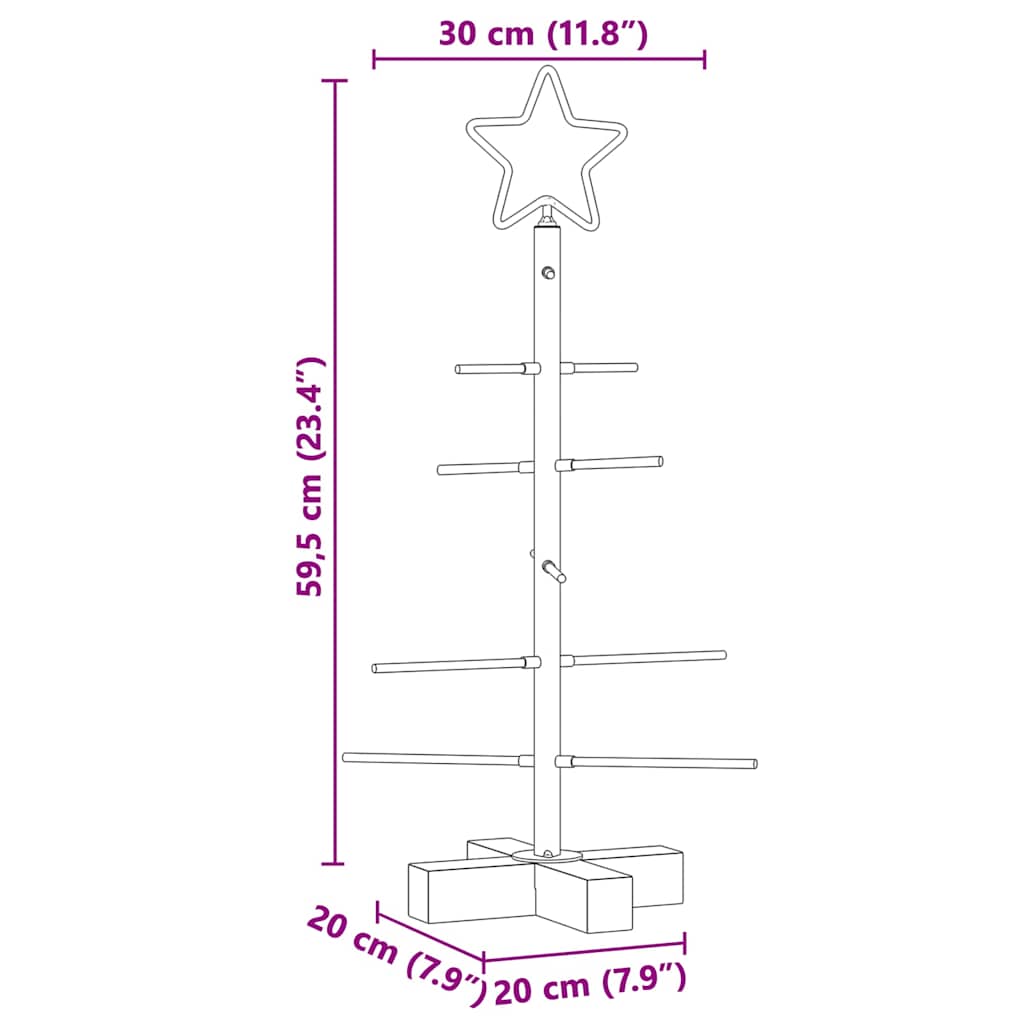 Metal juletræ Sort 59,5 cm Pulverlakeret Stål