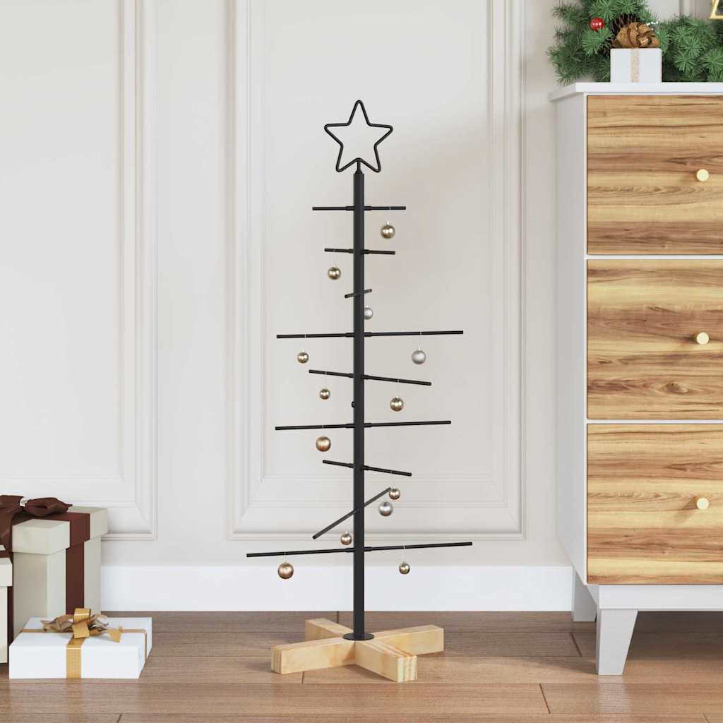 Metal juletræ Sort 89 cm Pulverlakeret Stål