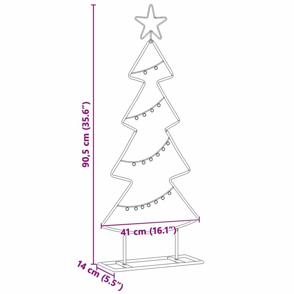 Metal juletræ Sort 90,5 cm Stål