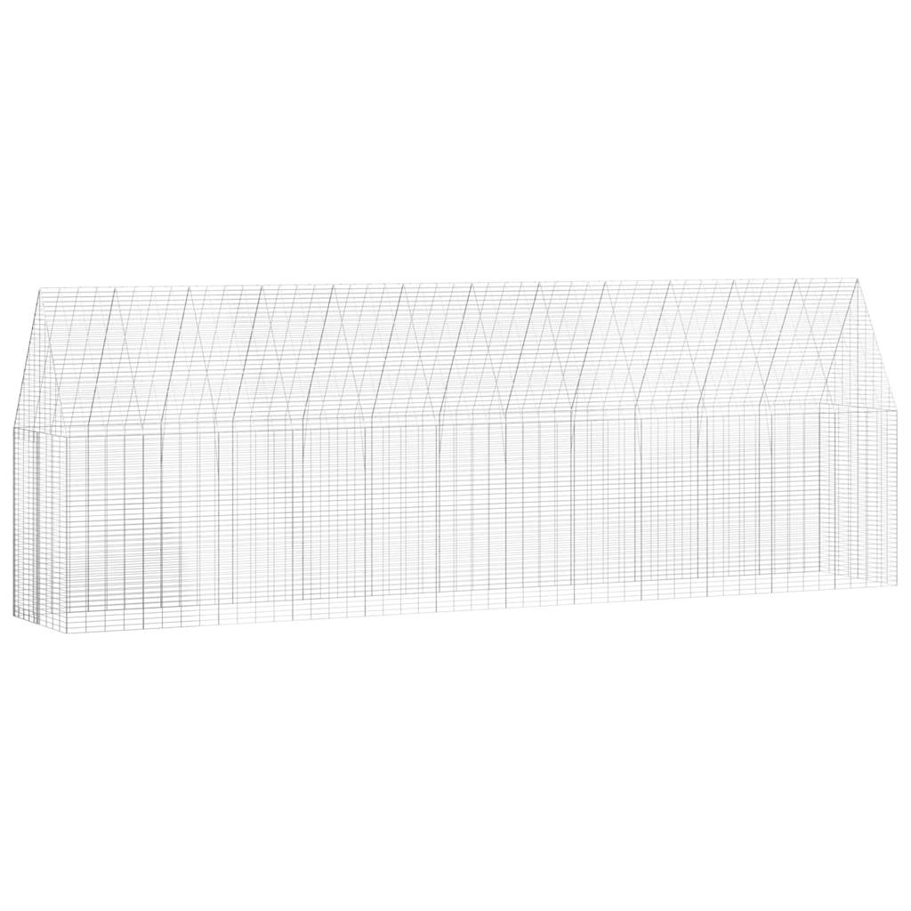 Hønsebur 2 stk. Sølv 600 x 100 x 210 cm Galvaniseret stål
