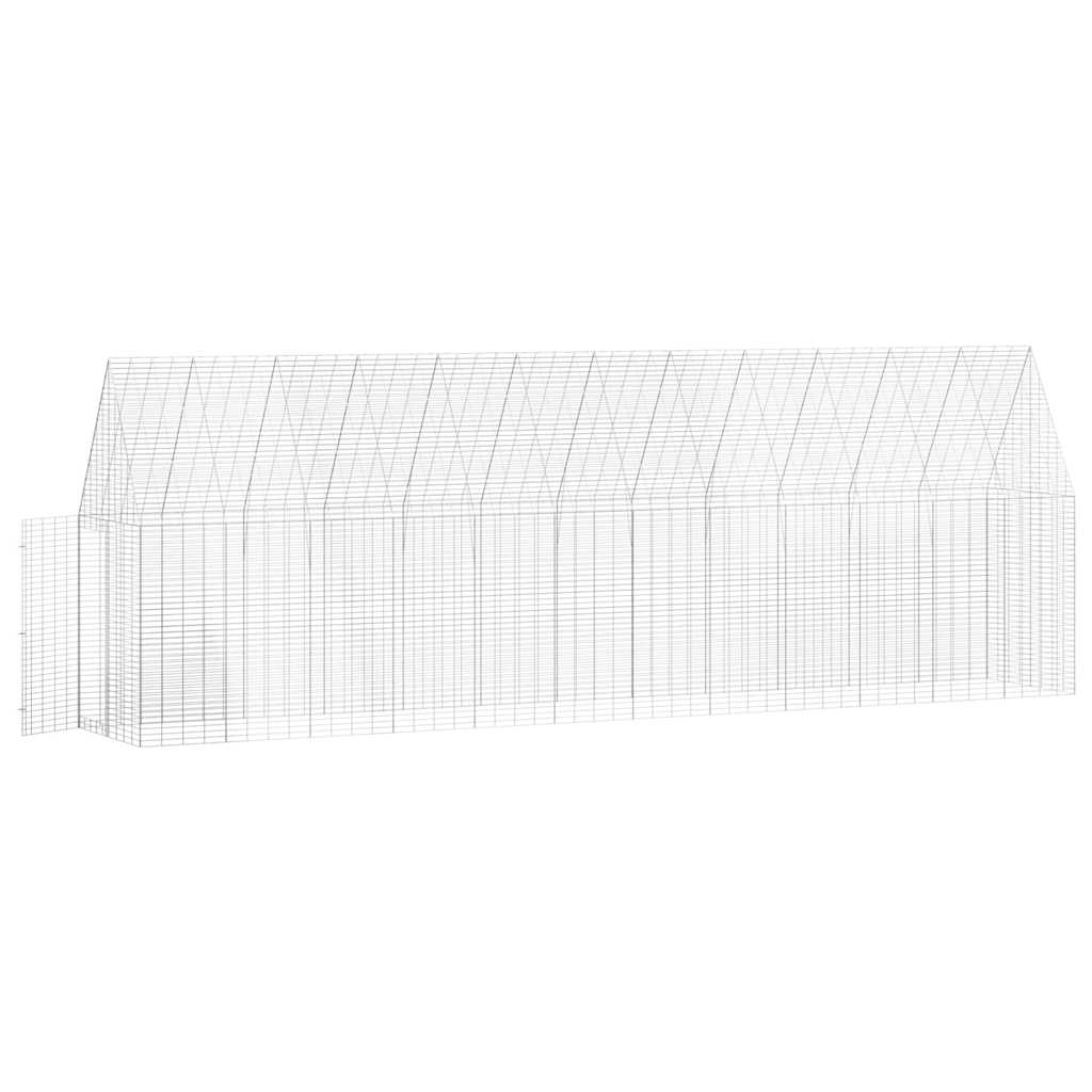 Hønsebur 2 stk. Sølv 600 x 100 x 210 cm Galvaniseret stål
