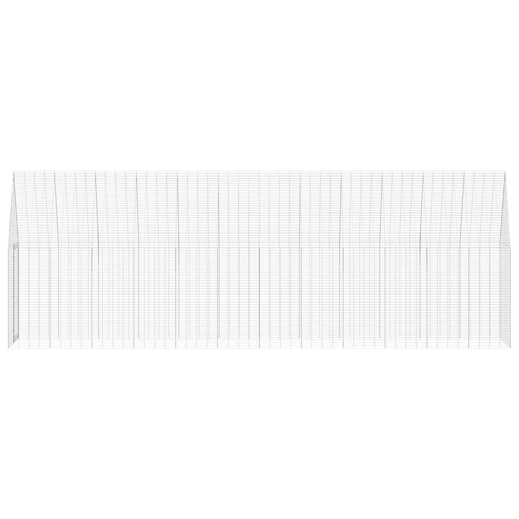 Hønsebur 2 stk. Sølv 600 x 100 x 210 cm Galvaniseret stål
