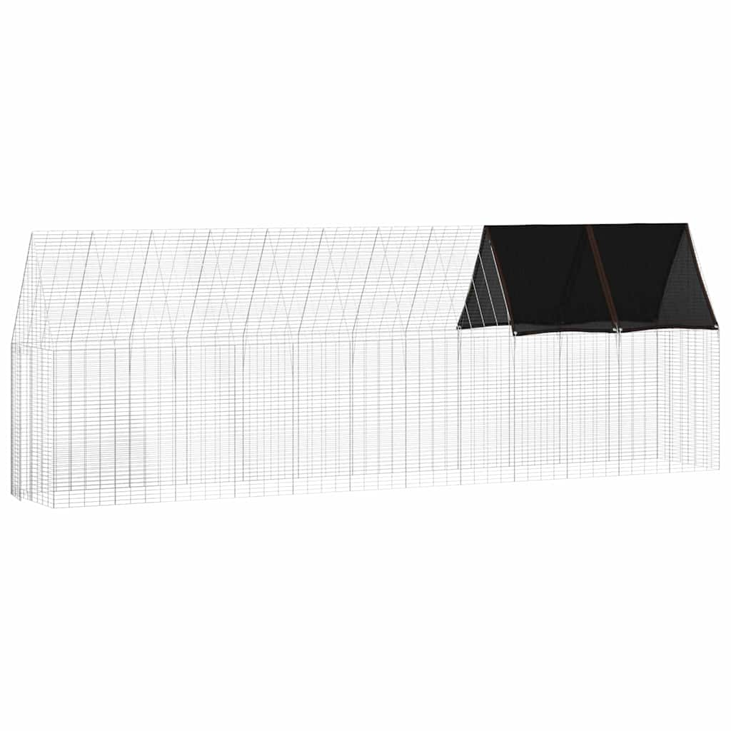 Hønsebur 2 stk. Sølv 600 x 100 x 210 cm Galvaniseret stål