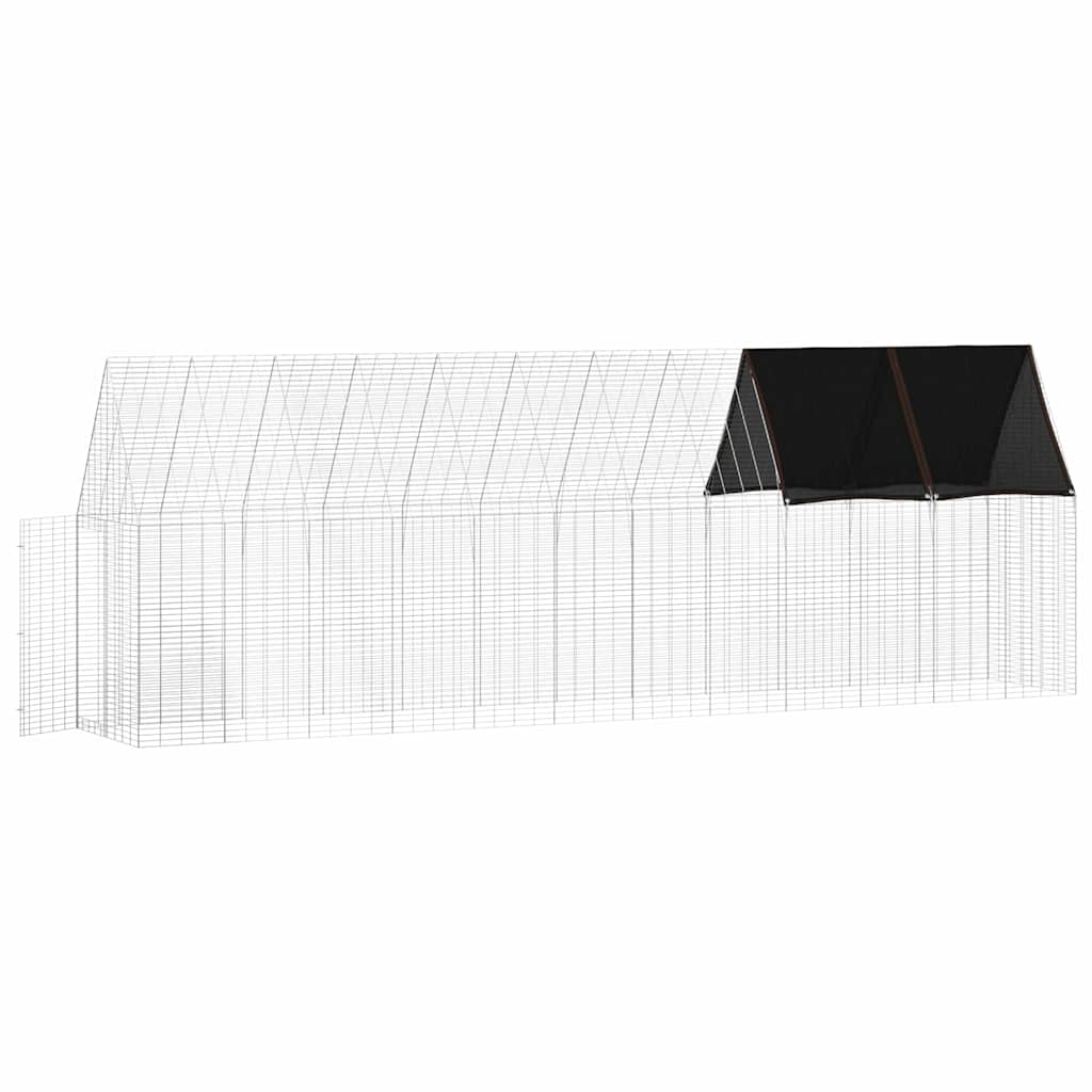 Hønsebur 2 stk. Sølv 600 x 100 x 210 cm Galvaniseret stål
