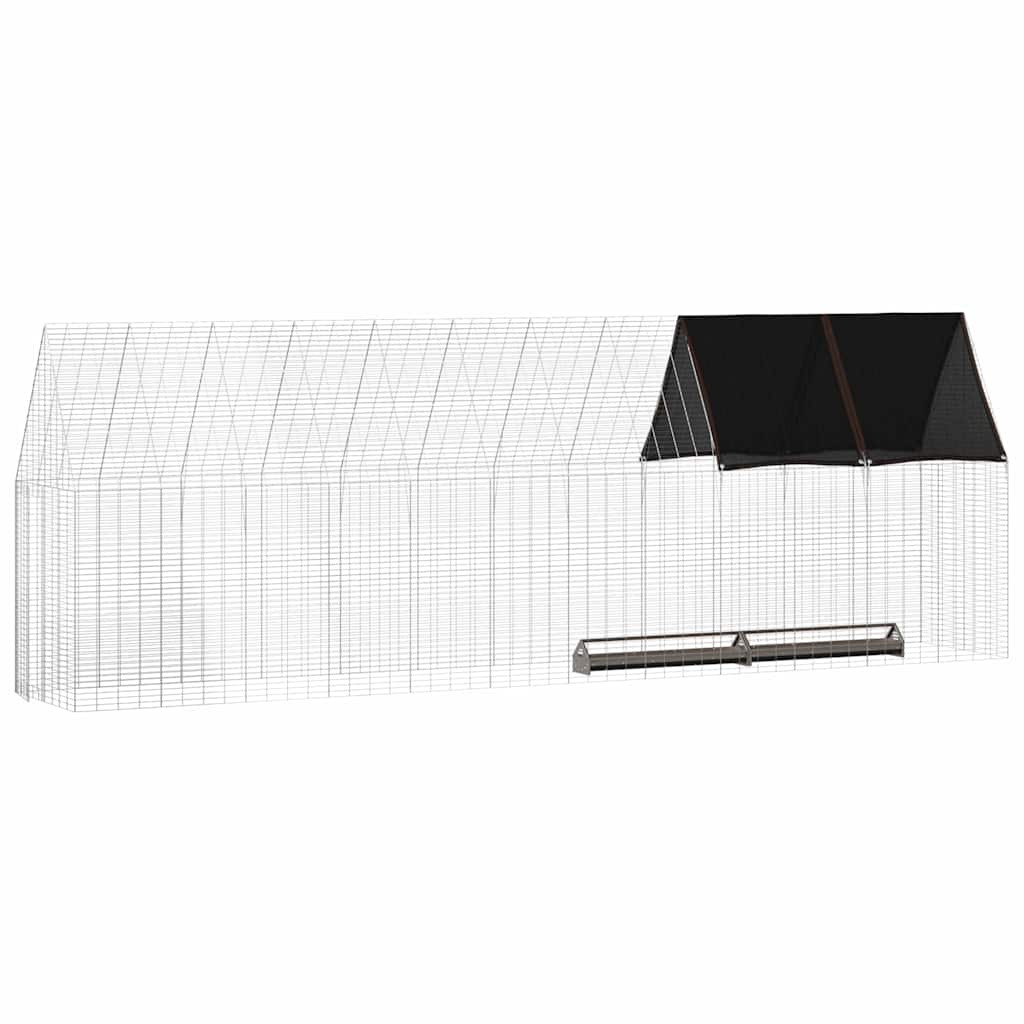 Hønsebur 2 stk. Sølv 600 x 100 x 210 cm Galvaniseret stål