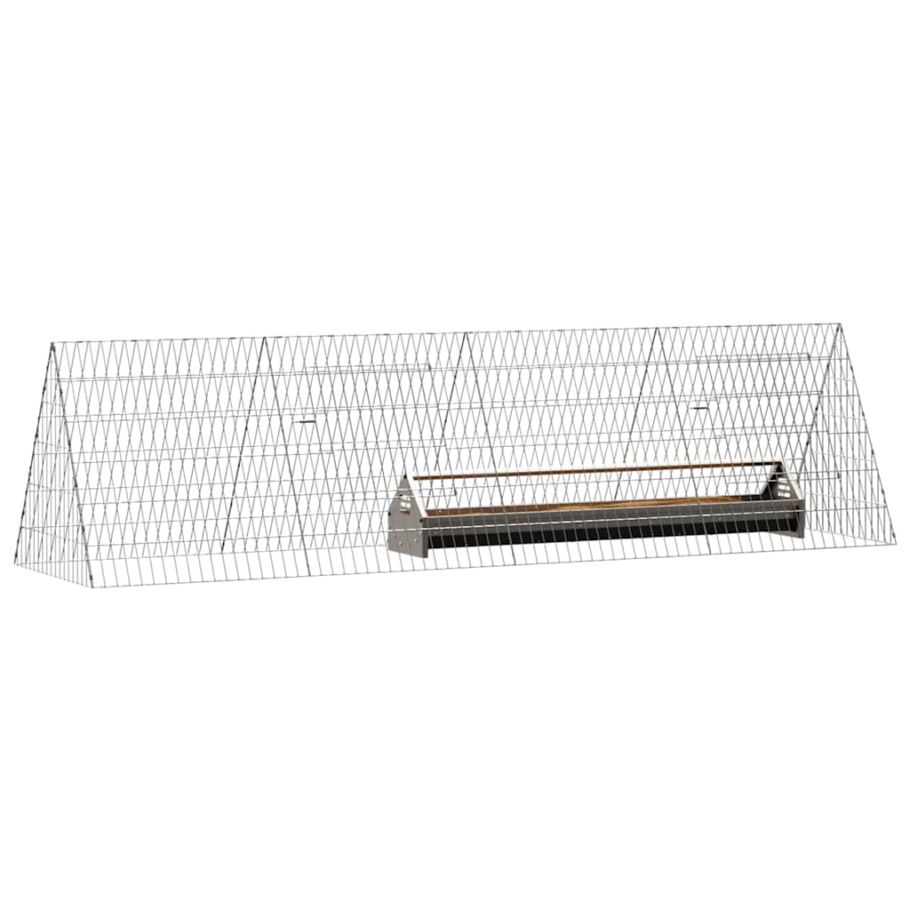 Hønsebur Sølv 215 x 55 x 55 cm Galvaniseret stål