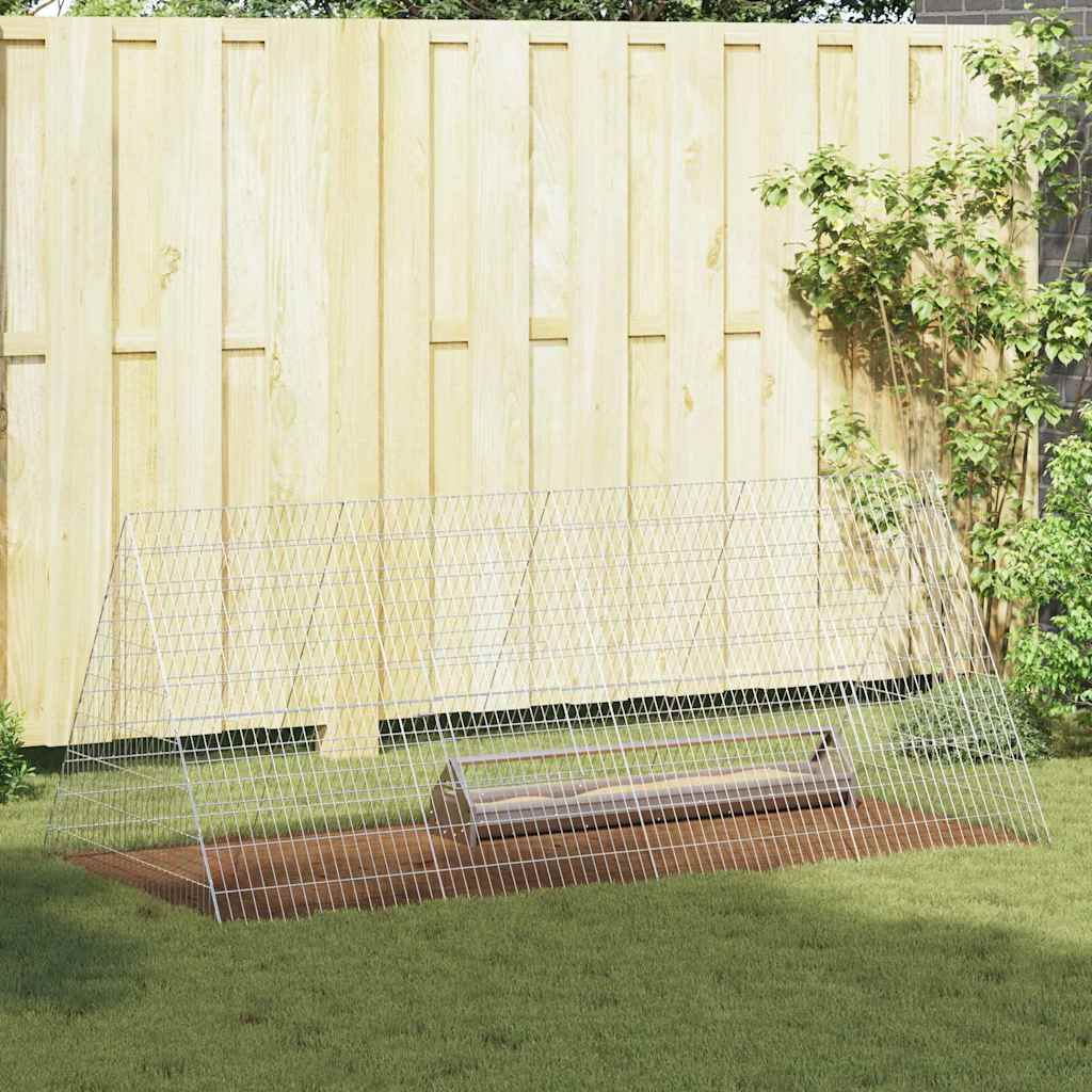 Hønsebur Sølv 215 x 100 x 85 cm Galvaniseret stål