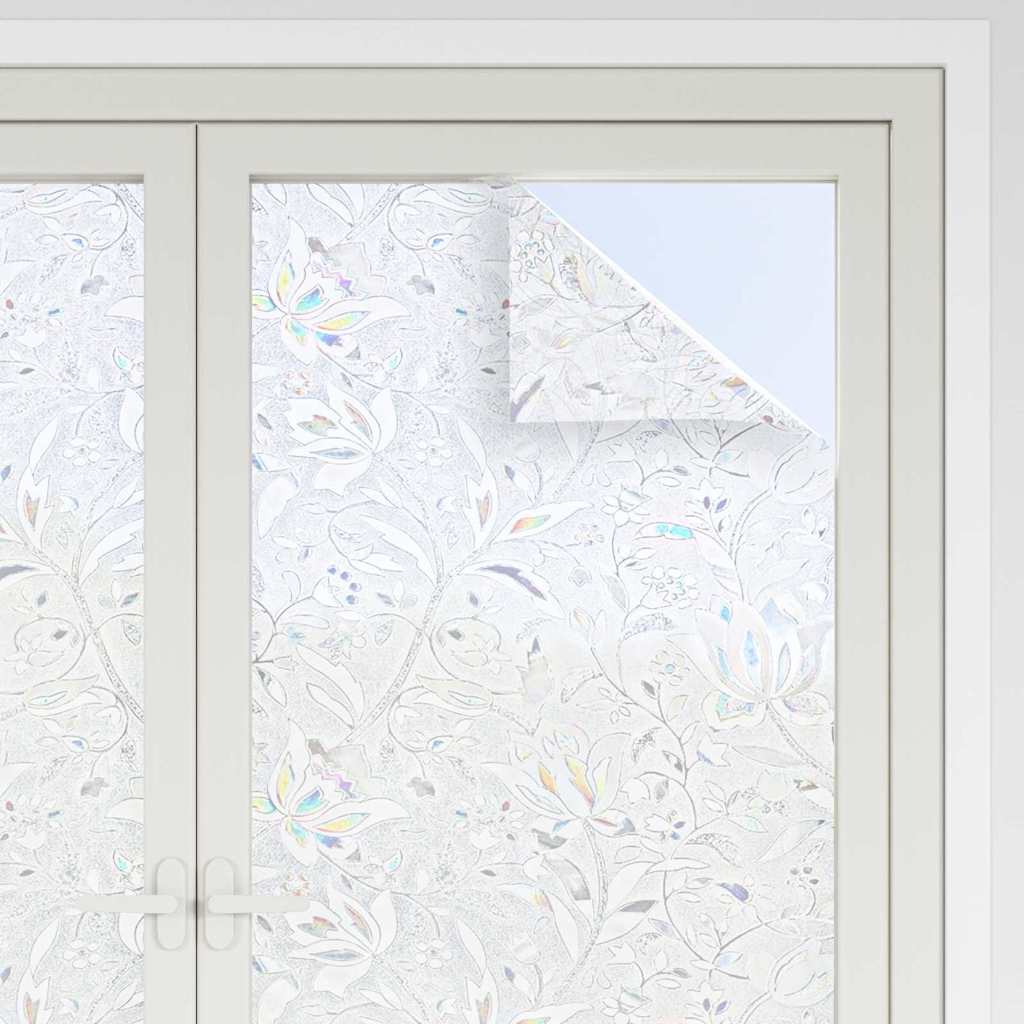 Statisk Vinduesfilm Blomster mønster 90 x 500 cm PVC