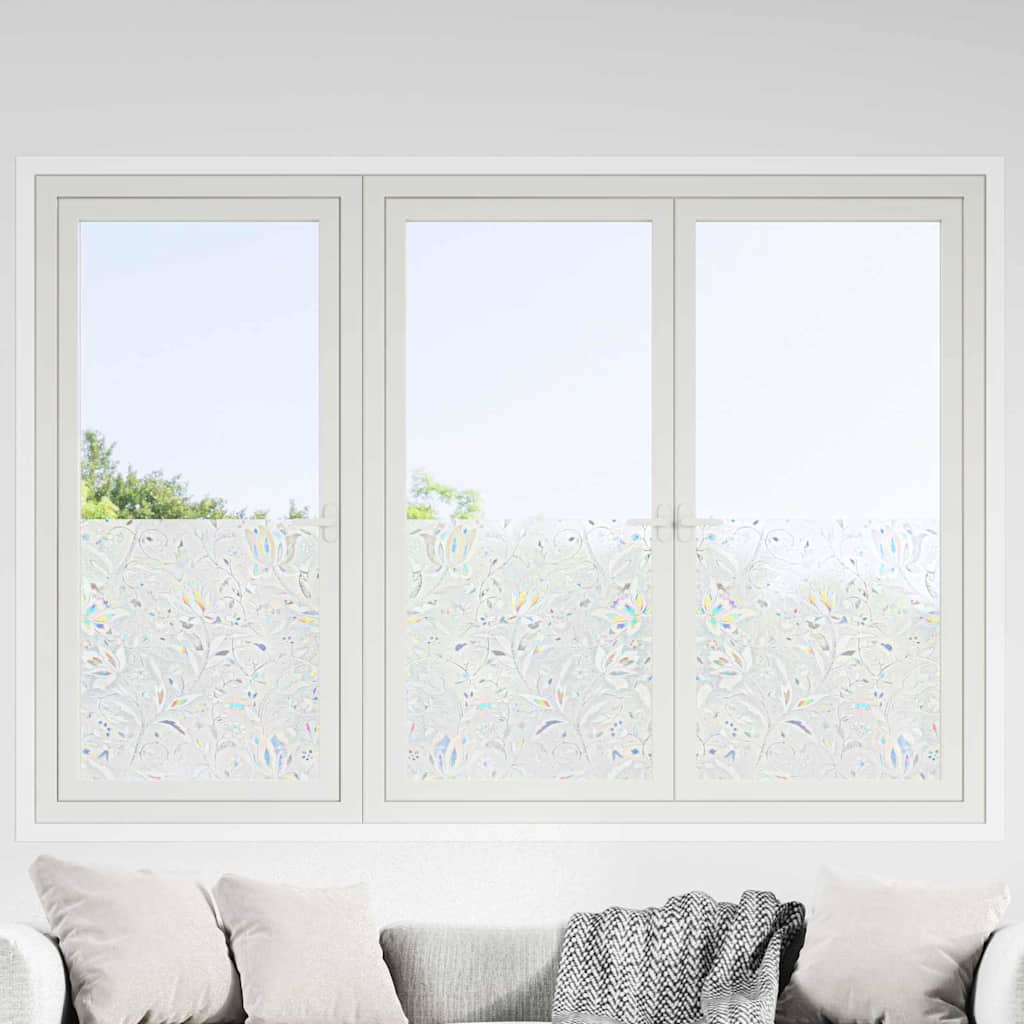 Statisk Vinduesfilm Blomster mønster 90 x 500 cm PVC