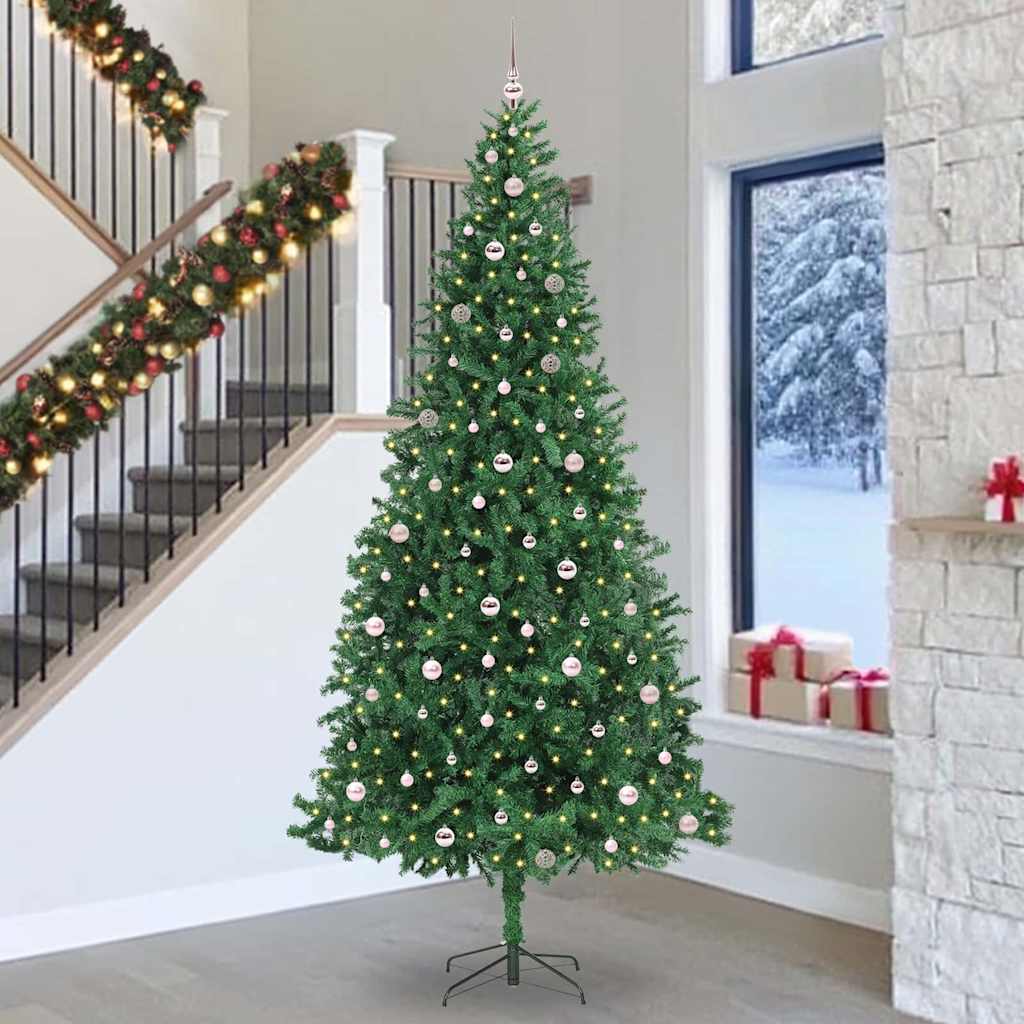 Kunstigt juletræ med stativ Grøn 300 cm PVC og metal og plast