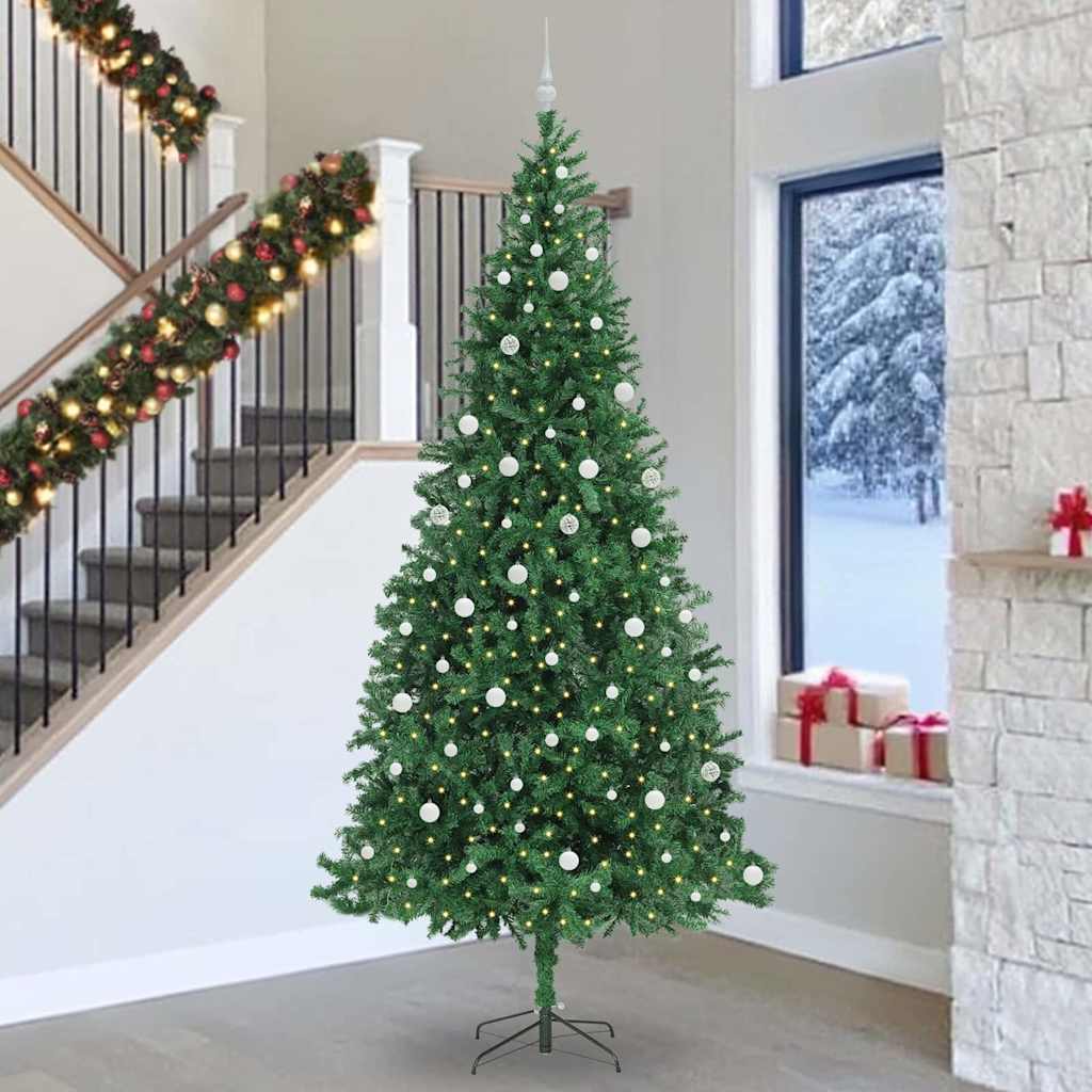 Kunstigt juletræ med stativ Grøn 300 cm PVC og metal og plast