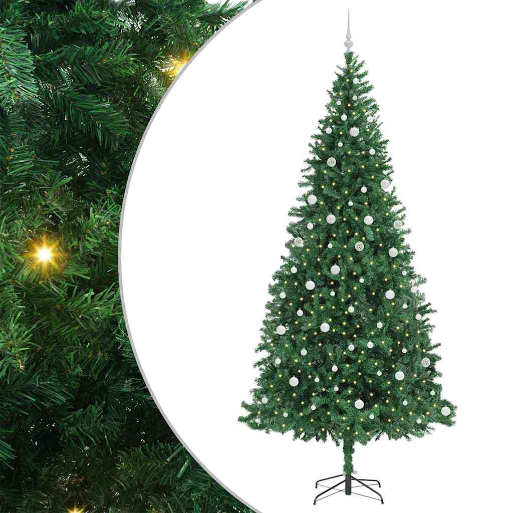 Kunstigt juletræ med stativ Grøn 300 cm PVC og metal og plast