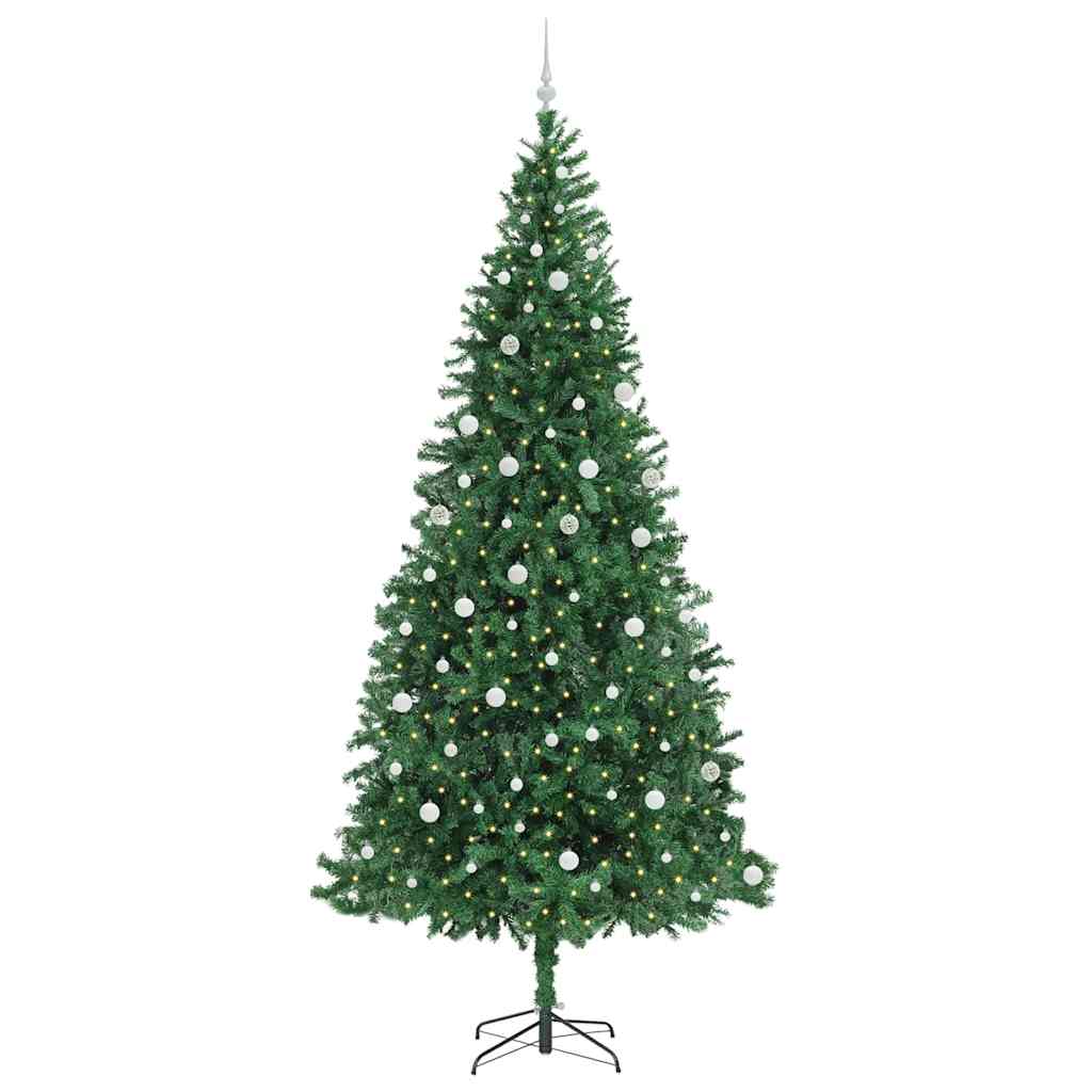Kunstigt juletræ med stativ Grøn 300 cm PVC og metal og plast