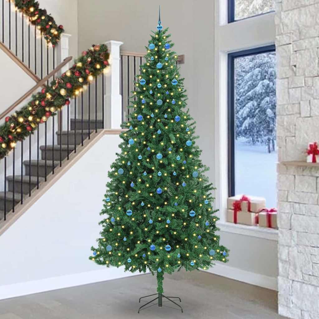 Kunstigt juletræ med stativ Grøn 300 cm PVC og metal og plast