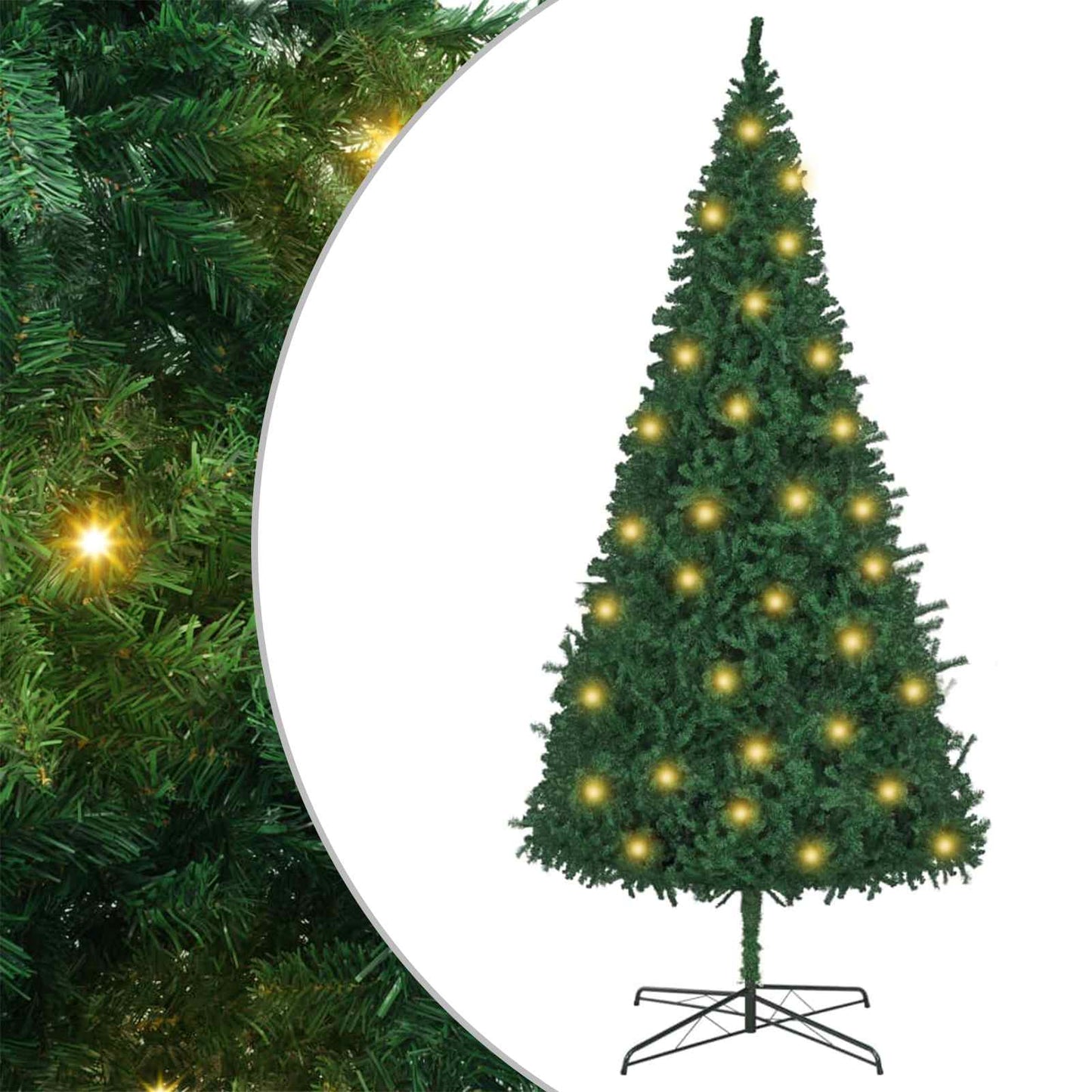 Juletræ Med dekorative strenglamper Grøn 400 cm PVC