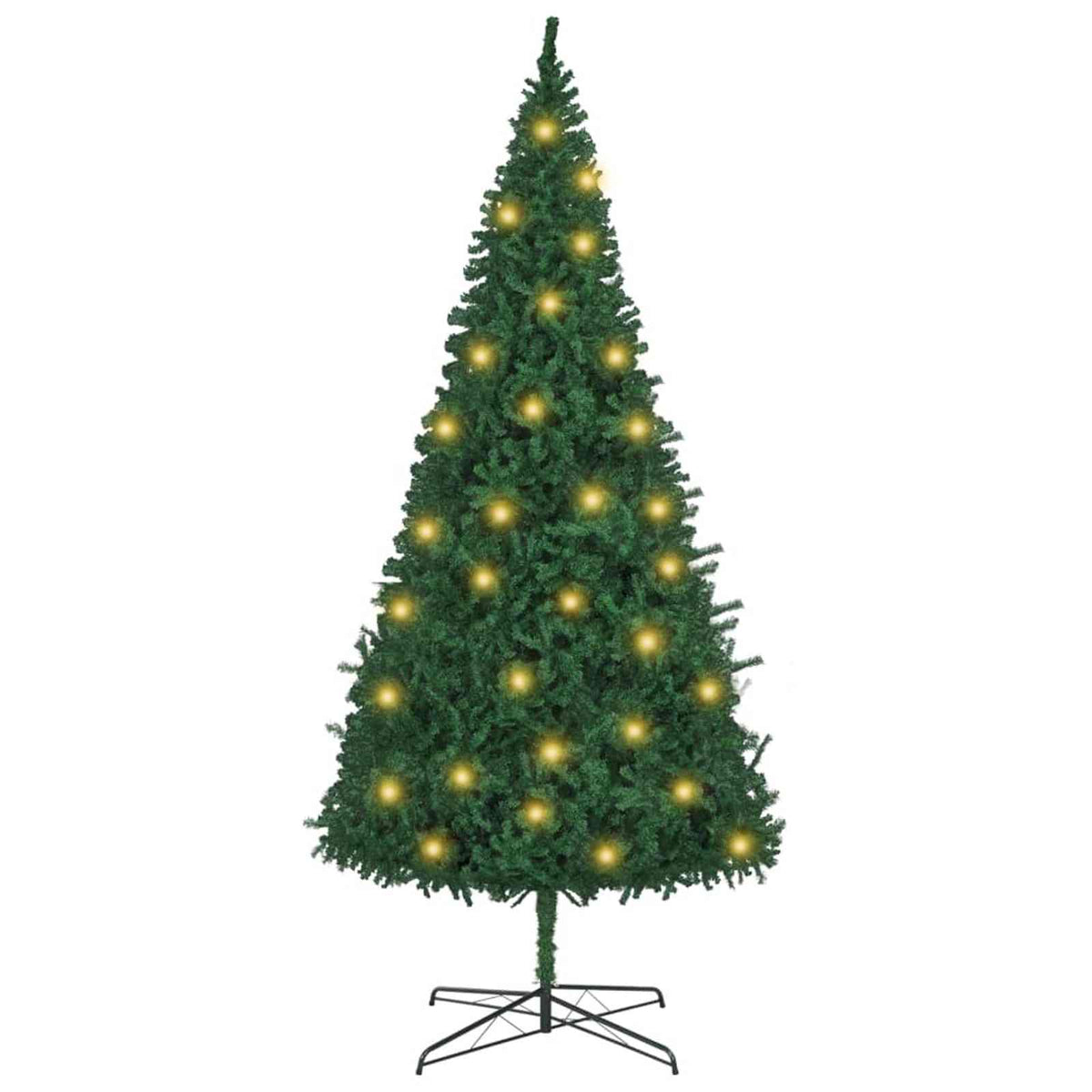 Juletræ Med dekorative strenglamper Grøn 400 cm PVC