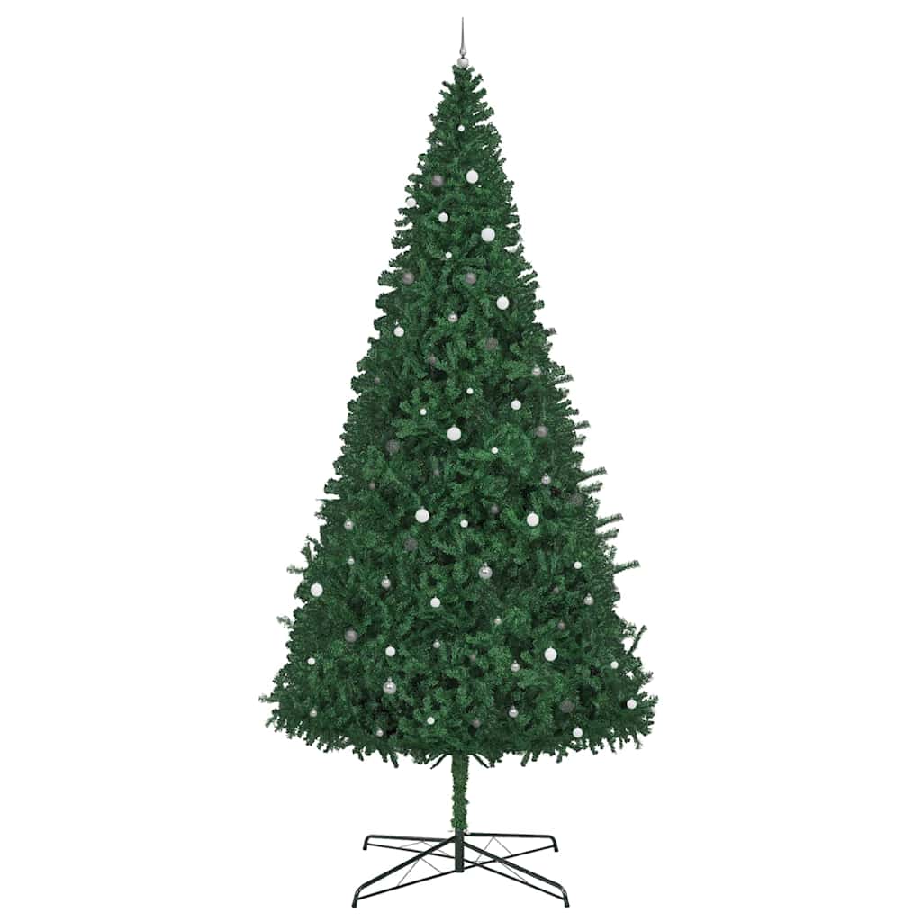 Juletræ Med dekorative strenglamper Grøn 400 cm PVC