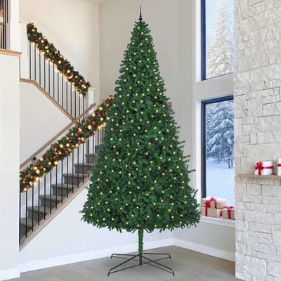 Juletræ Med dekorative strenglamper Grøn 400 cm PVC