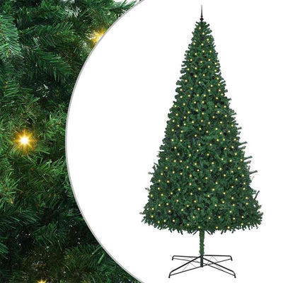 Juletræ Med dekorative strenglamper Grøn 400 cm PVC