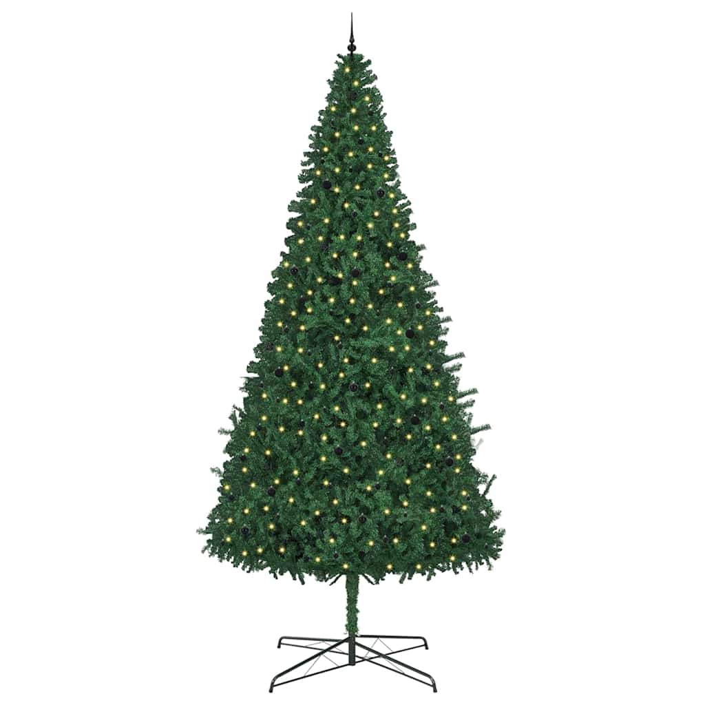 Juletræ Med dekorative strenglamper Grøn 400 cm PVC