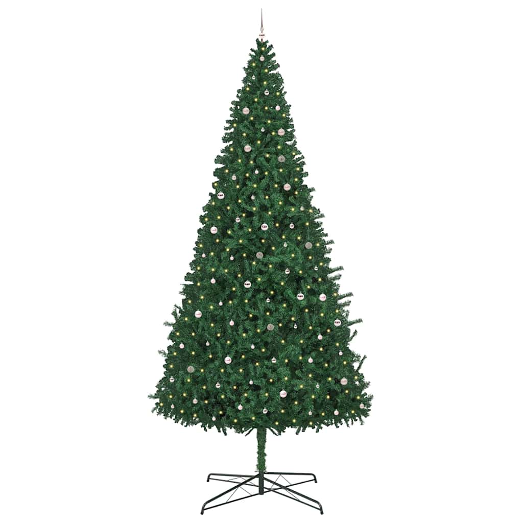 Juletræ Med dekorative strenglamper Grøn 400 cm PVC