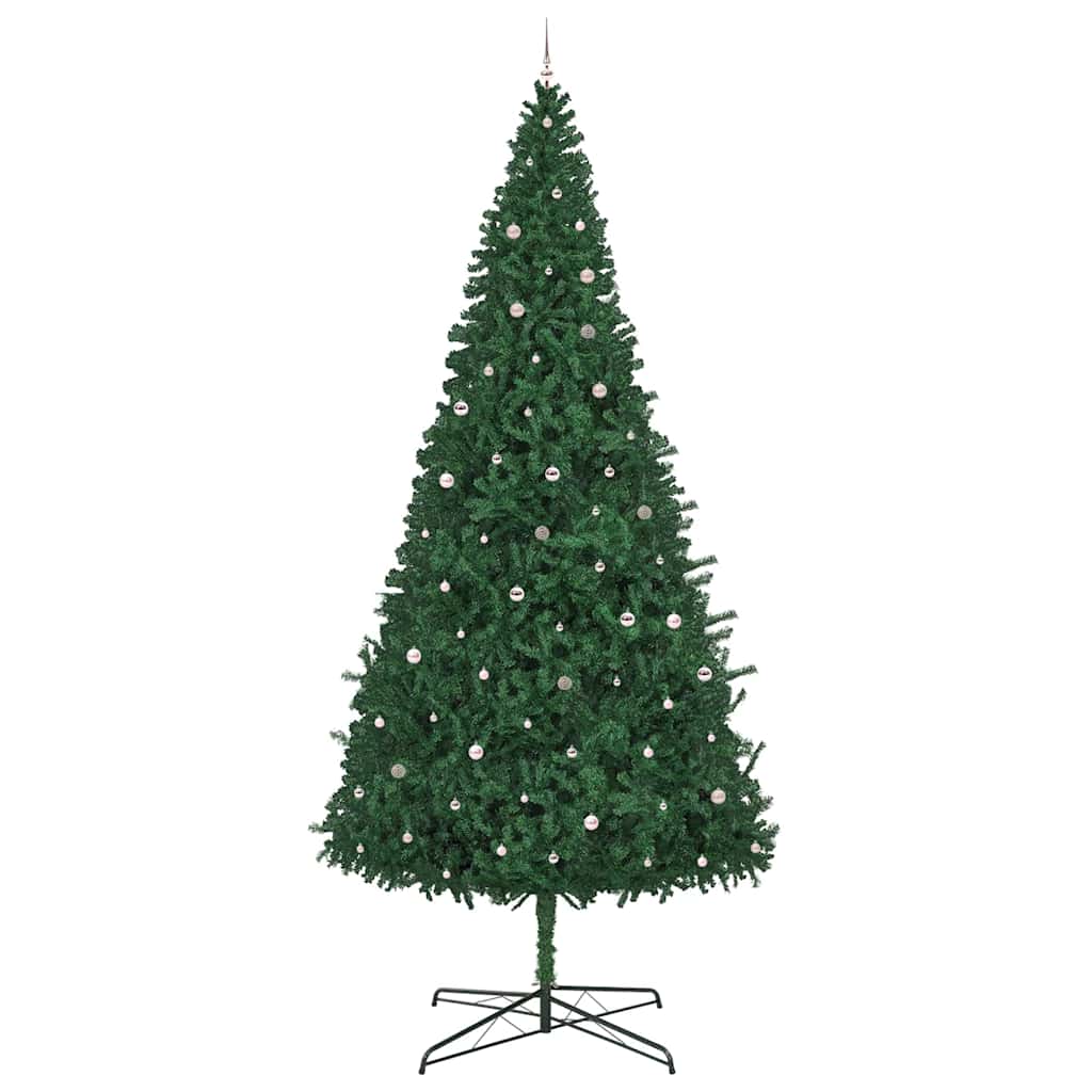 Juletræ Med dekorative strenglamper Grøn 400 cm PVC