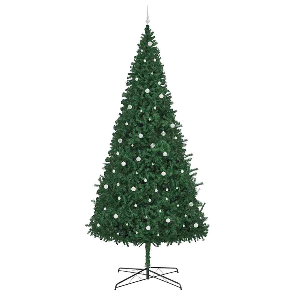 Juletræ Med dekorative strenglamper Grøn 400 cm PVC
