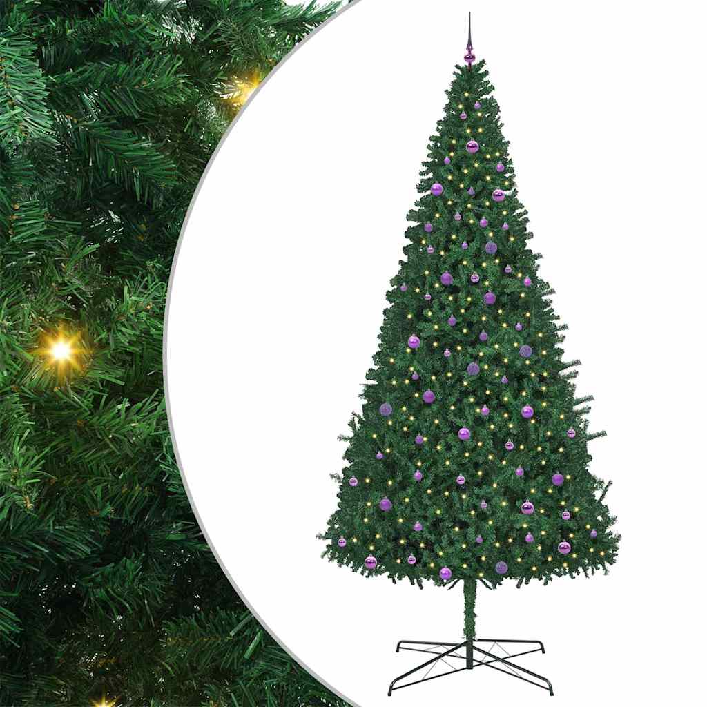 Juletræ Med dekorative strenglamper Grøn 400 cm PVC