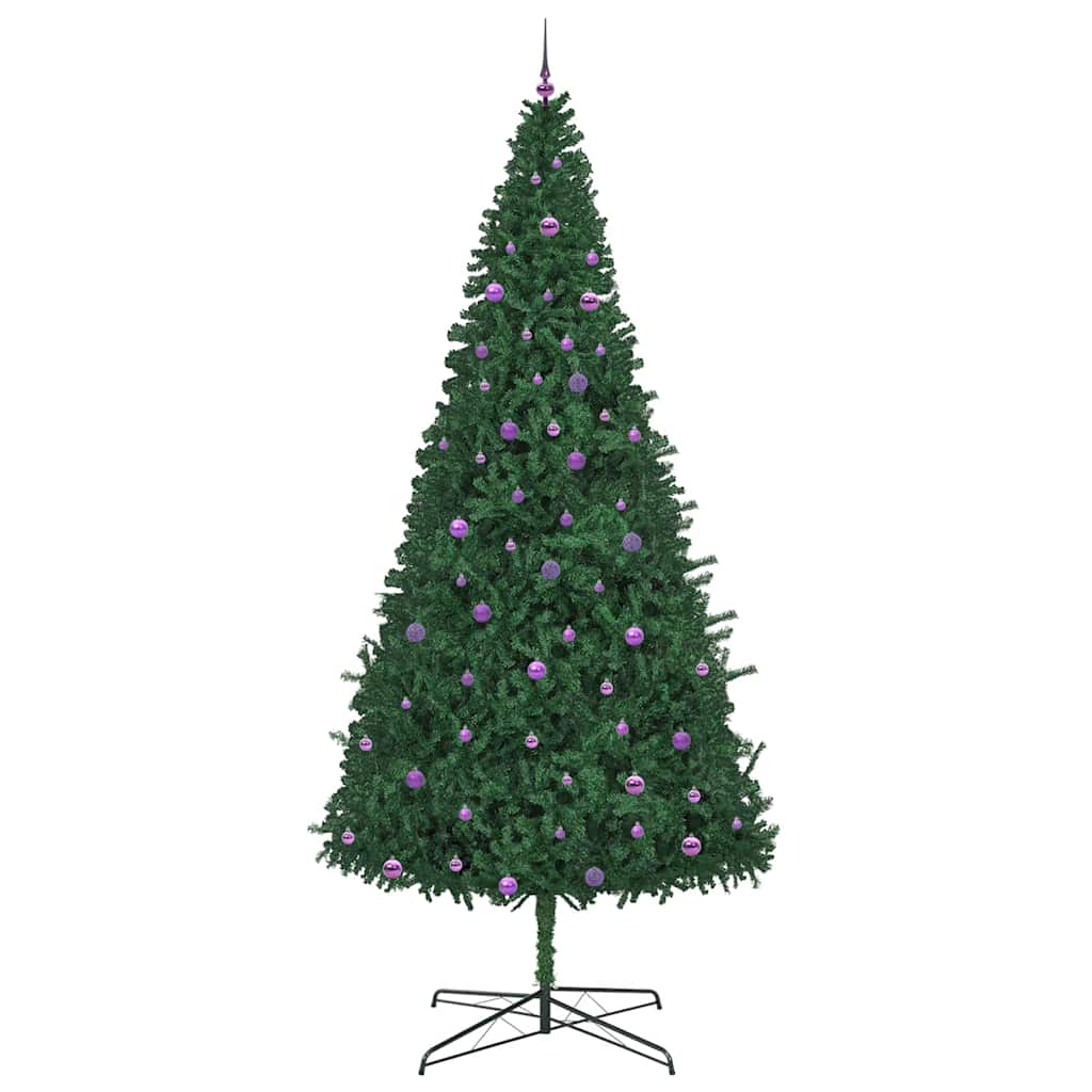 Juletræ Med dekorative strenglamper Grøn 400 cm PVC