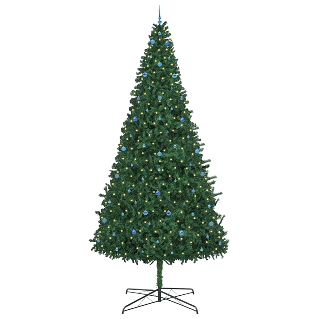 Juletræ Med dekorative strenglamper Grøn 400 cm PVC