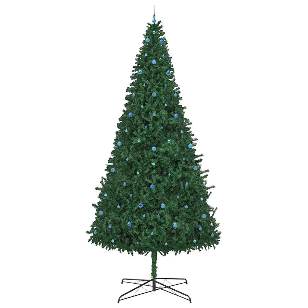 Juletræ Med dekorative strenglamper Grøn 400 cm PVC