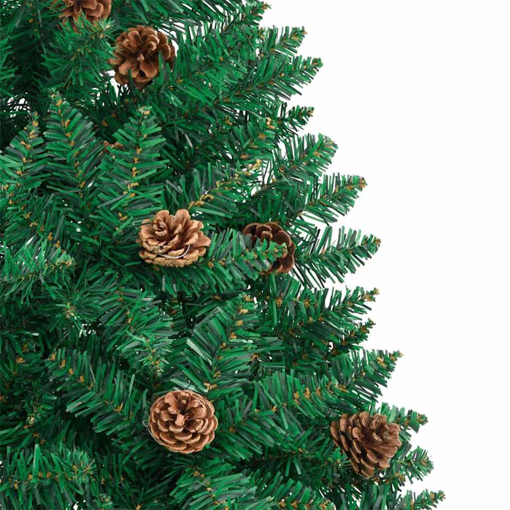 Slankt Juletræ Grøn 180 cm PVC og Massiv Fyrretræ