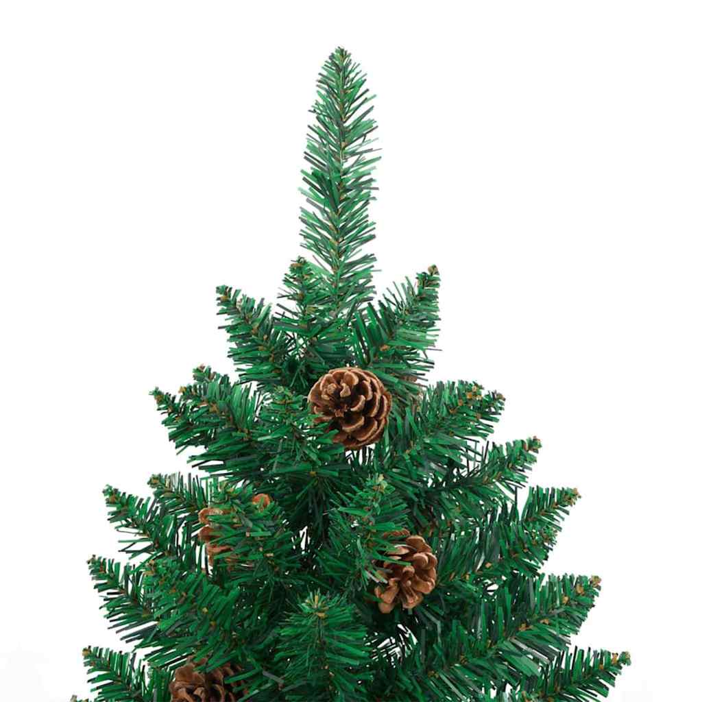 Slankt Juletræ Grøn 210 cm PVC og Massiv Fyrretræ