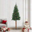 Slankt Juletræ Grøn 210 cm PVC og Massiv Fyrretræ
