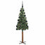 Slankt Juletræ Grøn 150 cm PVC og Massiv Fyrretræ