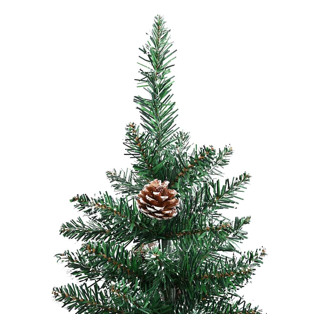 Slankt Juletræ Grøn 180 cm PVC og Massiv Fyrretræ