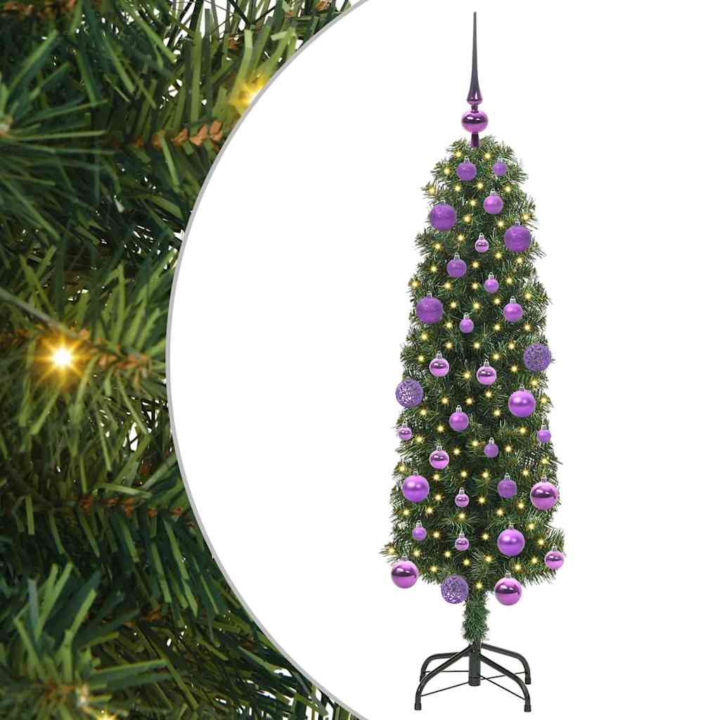 Kunstigt juletræ med stativ Grøn 120 cm PVC og Stål og Plastik