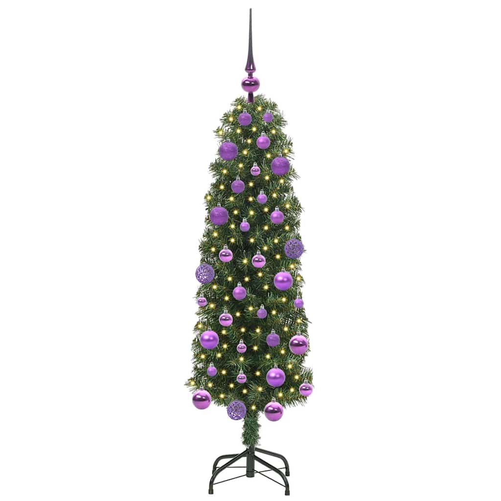 Kunstigt juletræ med stativ Grøn 120 cm PVC og Stål og Plastik