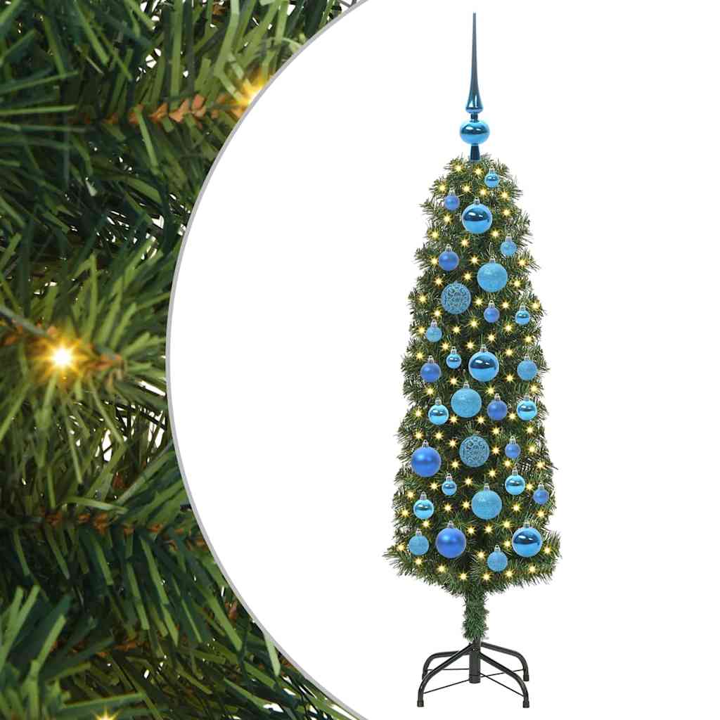 Kunstigt juletræ med stativ Grøn 120 cm PVC og Stål og Plastik