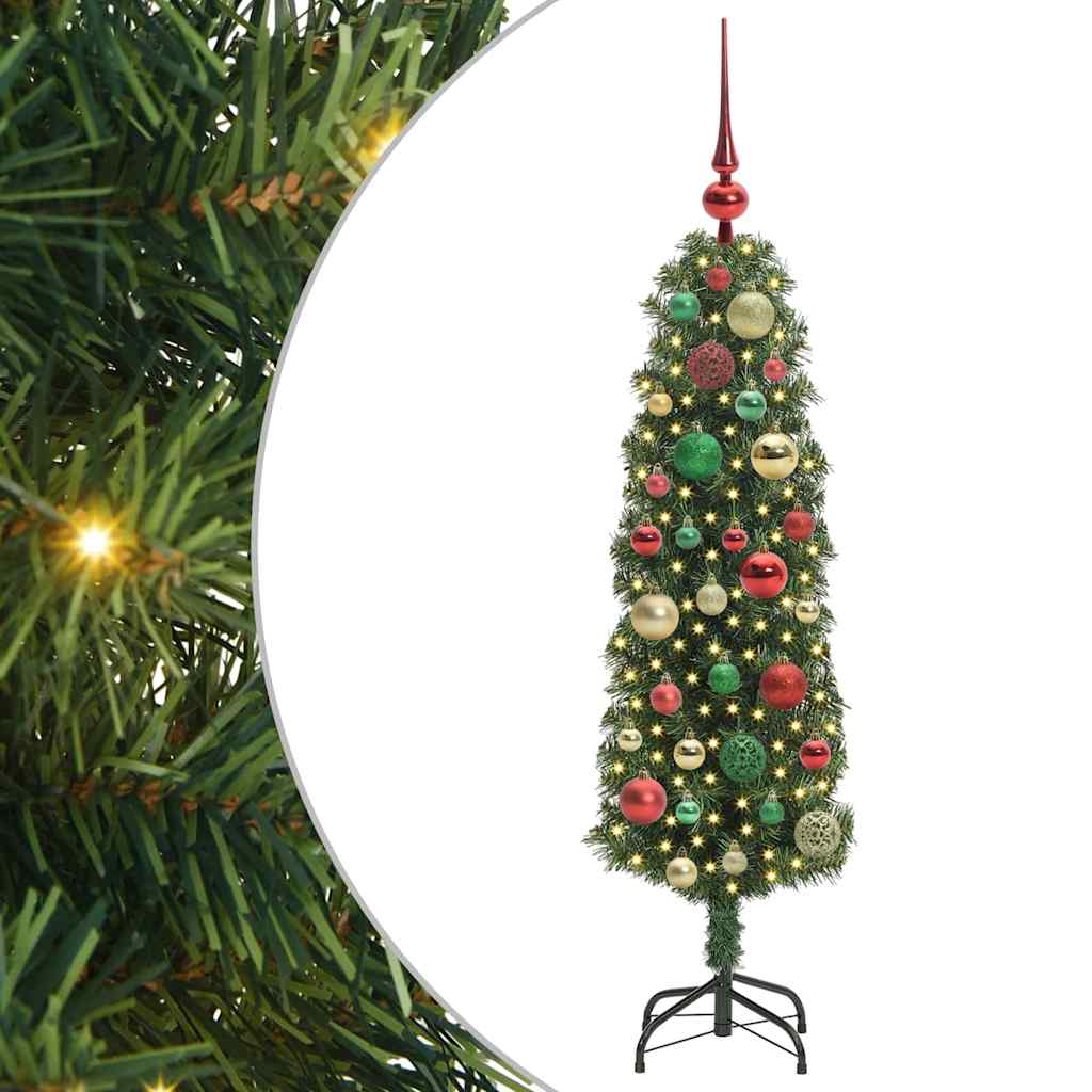 Kunstigt juletræ med stativ Grøn 120 cm PVC og Stål og Plastik