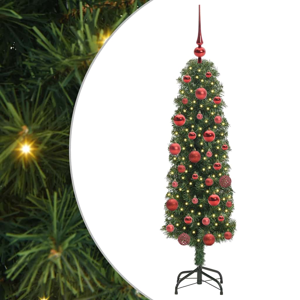 Kunstigt juletræ med stativ Grøn 150 cm PVC og Stål og Plastik
