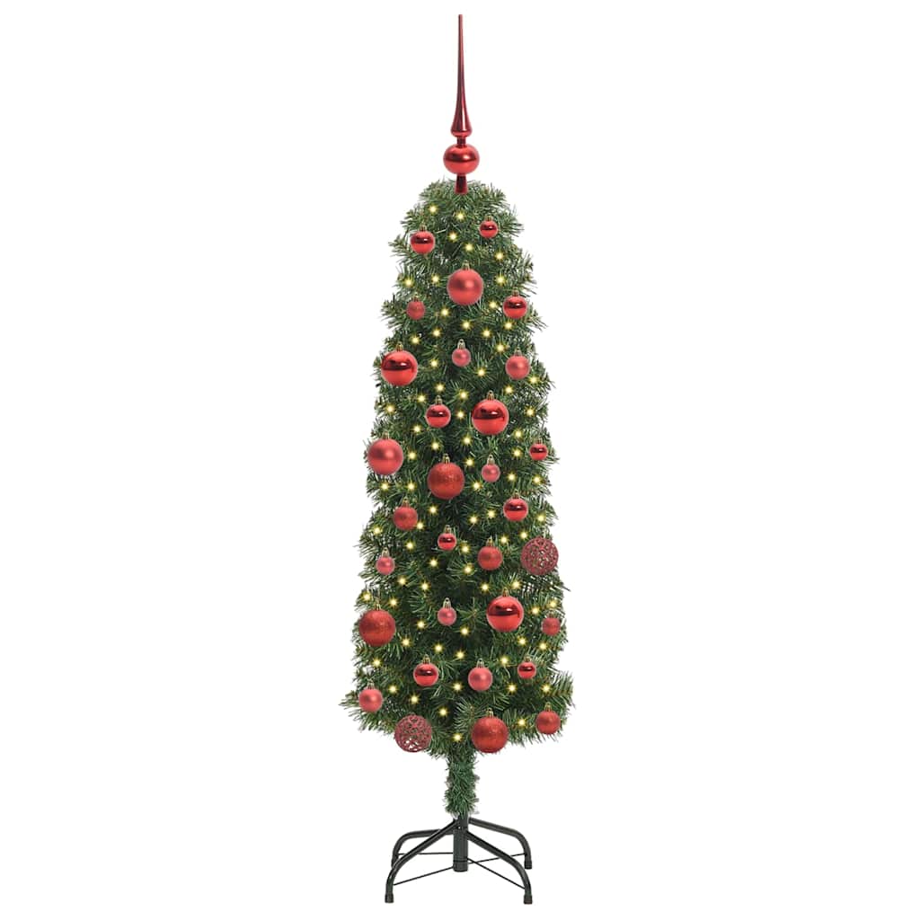 Kunstigt juletræ med stativ Grøn 150 cm PVC og Stål og Plastik