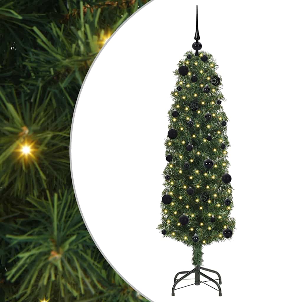 Kunstigt juletræ med stativ Grøn 150 cm PVC og Stål og Plastik