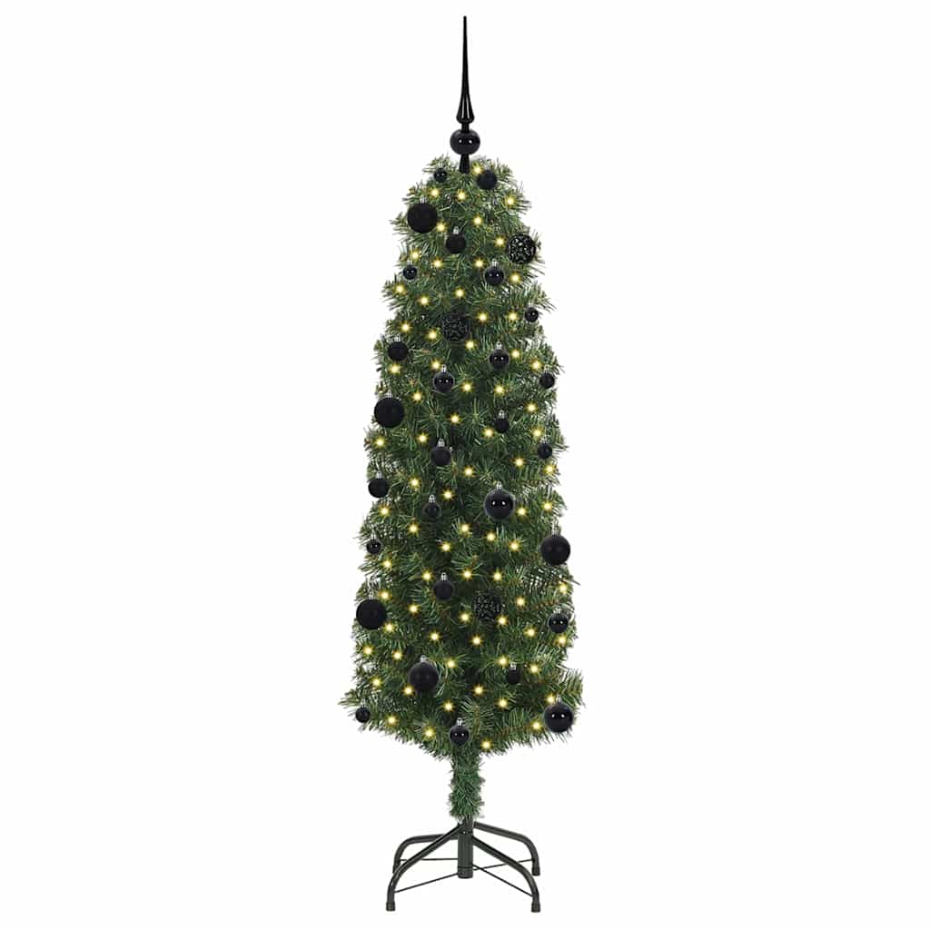 Kunstigt juletræ med stativ Grøn 150 cm PVC og Stål og Plastik